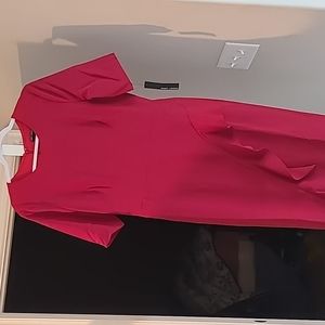 Elegant below knee red dress